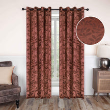 Leaves Machine Washable Room Darkening Blackout Curtains 4 Pieces