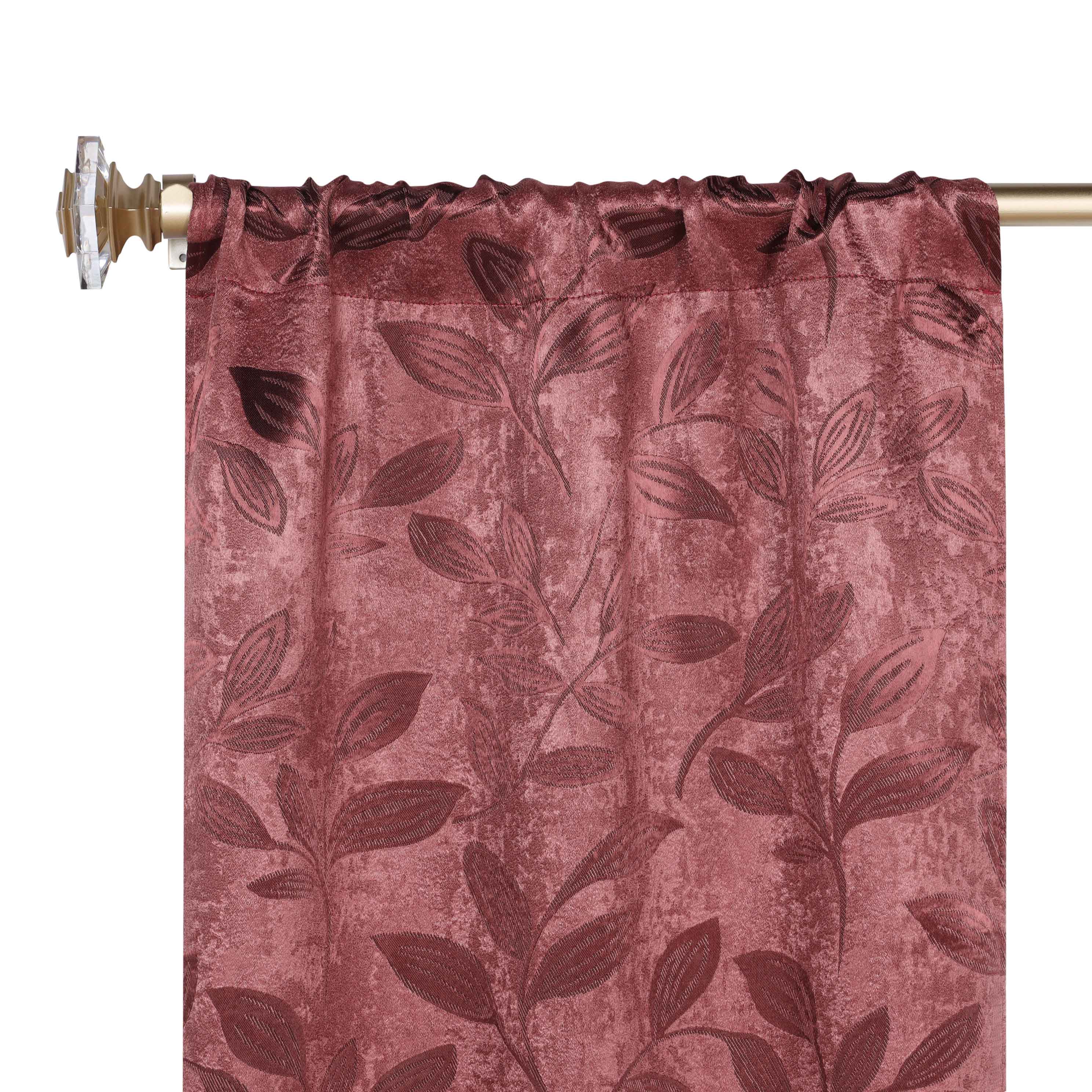 Leaves Room Darkening Washable Blackout Curtain Panels, Set of 2