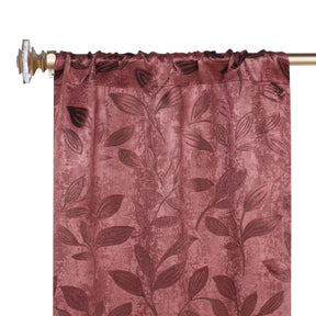 Leaves Room Darkening Washable Blackout Curtain Panels, Set of 2
