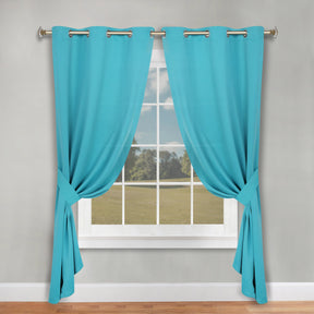 Classic Modern Solid Room Darkening Blackout Curtain Panels, Set of 2