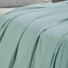 Milan Cotton Textured Jacquard Striped Lightweight Woven Blanket