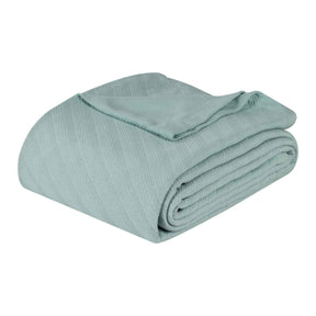 Milan Cotton Textured Jacquard Striped Lightweight Woven Blanket