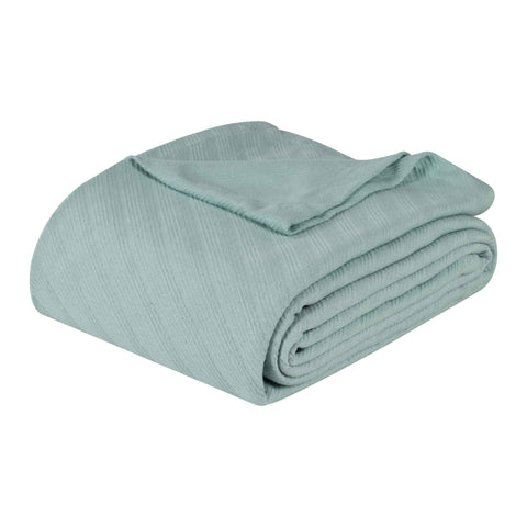 Milan Cotton Textured Jacquard Striped Lightweight Woven Blanket