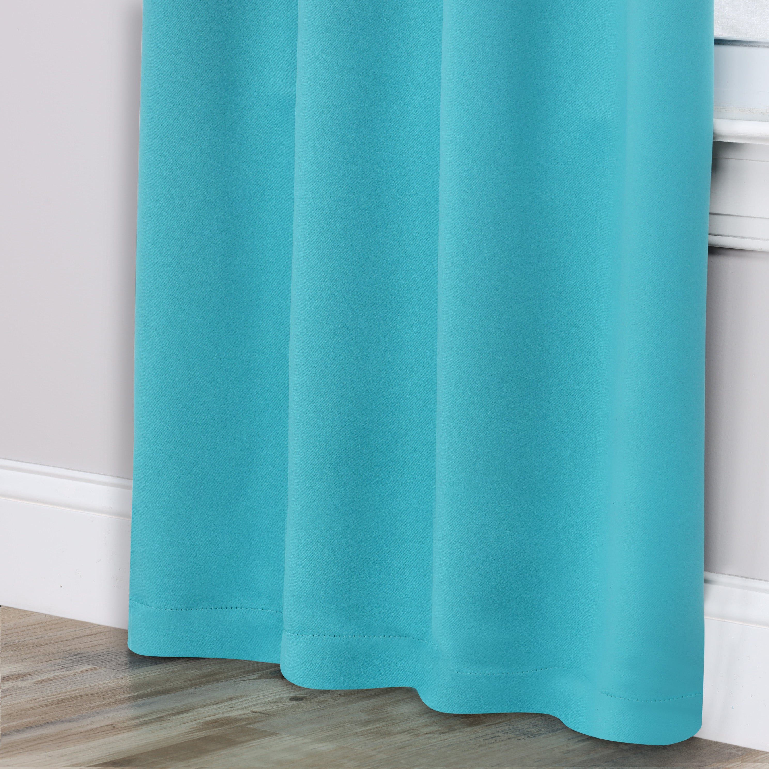 Solid Room Darkening Rod Pocket Blackout Curtain Panels, Set of 2