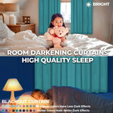 Solid Room Darkening Rod Pocket Blackout Curtain Panels, Set of 2
