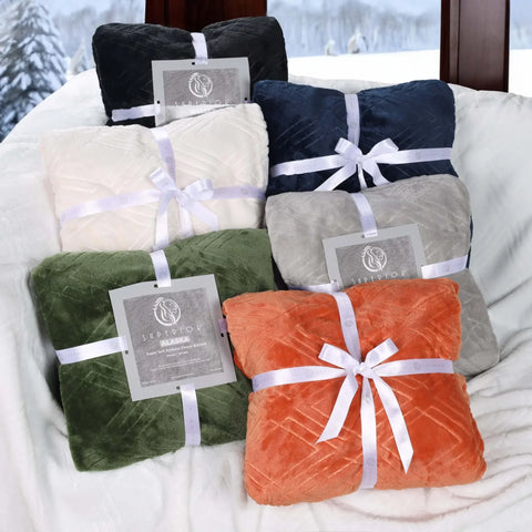 Atka Diamond Fleece Plush Ultra-Soft Fluffy Blanket