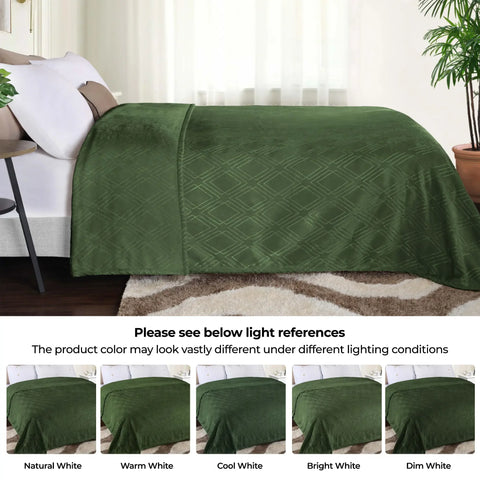 Flannel Fleece Blanket – Alaska Diamond Quilted - Warm and Plush