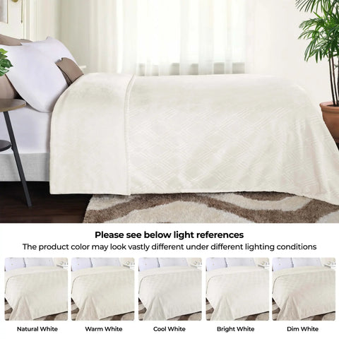 Atka Diamond Fleece Plush Ultra-Soft Fluffy Blanket