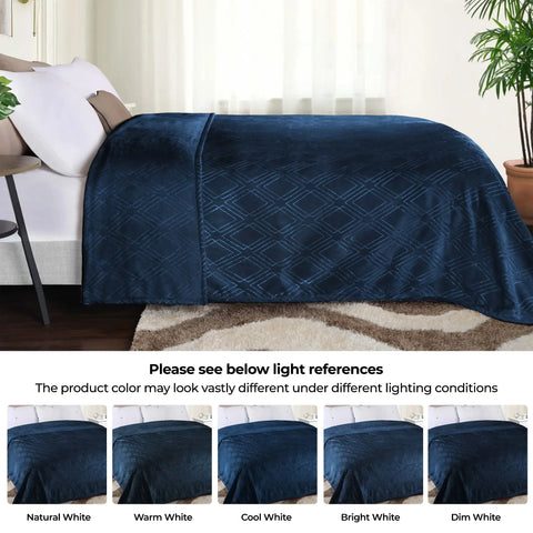 Atka Diamond Fleece Plush Ultra-Soft Fluffy Blanket