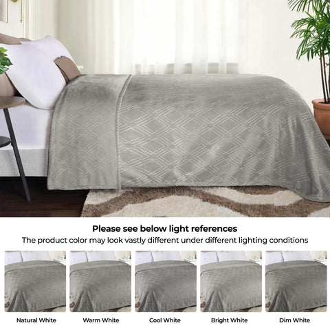 Atka Diamond Fleece Plush Ultra-Soft Fluffy Blanket
