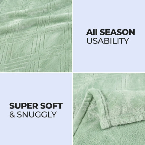 Flannel Fleece Blanket – Alaska Diamond Quilted - Warm and Plush