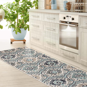 Augusta Vintage Floral Damask Indoor Area Rug or Runner