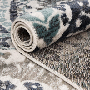 Augusta Vintage Floral Damask Indoor Area Rug or Runner