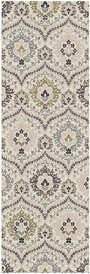 Augusta Vintage Floral Damask Indoor Area Rug or Runner