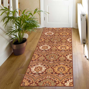 Augusta Vintage Floral Damask Indoor Area Rug or Runner