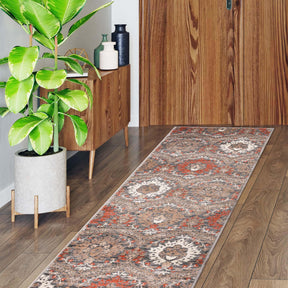 Augusta Vintage Floral Damask Indoor Area Rug or Runner