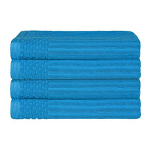 Soho Ribbed Cotton Absorbent Bath Towel Set of 4