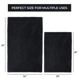 Non-Slip Absorbent Assorted Solid 2 Piece Bath Rug Set