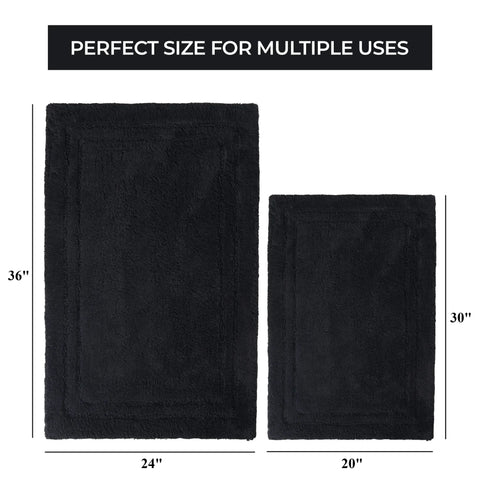 Non-Slip Absorbent Assorted Solid 2 Piece Bath Rug Set