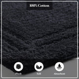 Cotton Solid Non-Skid Washable 2 Piece Bathroom Rug Set