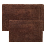 Cotton Solid Non-Skid Washable 2 Piece Bathroom Rug Set