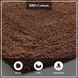 Cotton Solid Non-Skid Washable 2 Piece Bathroom Rug Set