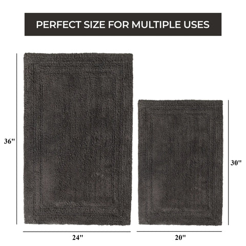 Non-Slip Absorbent Assorted Solid 2 Piece Bath Rug Set