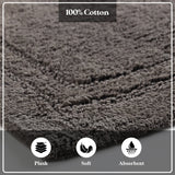 Cotton Solid Non-Skid Washable 2 Piece Bathroom Rug Set
