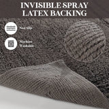 Cotton Solid Non-Skid Washable 2 Piece Bathroom Rug Set