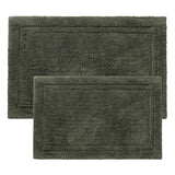 Cotton Solid Non-Skid Washable 2 Piece Bathroom Rug Set