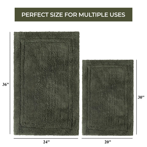 Non-Slip Absorbent Assorted Solid 2 Piece Bath Rug Set