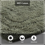 Cotton Solid Non-Skid Washable 2 Piece Bathroom Rug Set