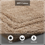 Cotton Solid Non-Skid Washable 2 Piece Bathroom Rug Set