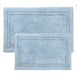 Cotton Solid Non-Skid Washable 2 Piece Bathroom Rug Set