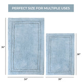 Cotton Solid Non-Skid Washable 2 Piece Bathroom Rug Set
