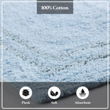 Cotton Solid Non-Skid Washable 2 Piece Bathroom Rug Set