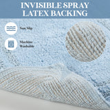 Cotton Solid Non-Skid Washable 2 Piece Bathroom Rug Set