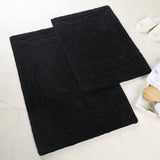 Cotton Solid Non-Skid Washable 2 Piece Bathroom Rug Set