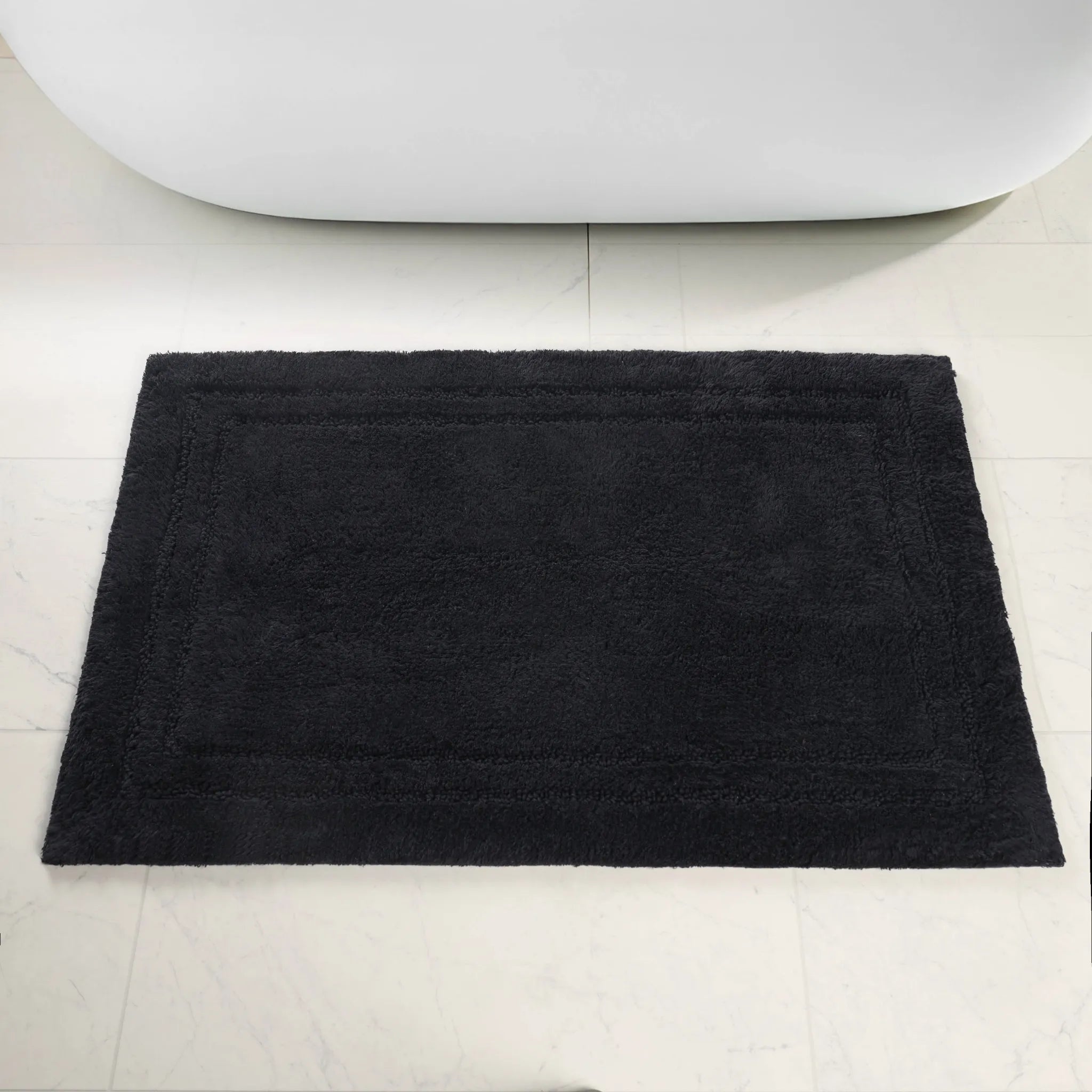 Cotton Solid Non-Skid Washable 2 Piece Bathroom Rug Set