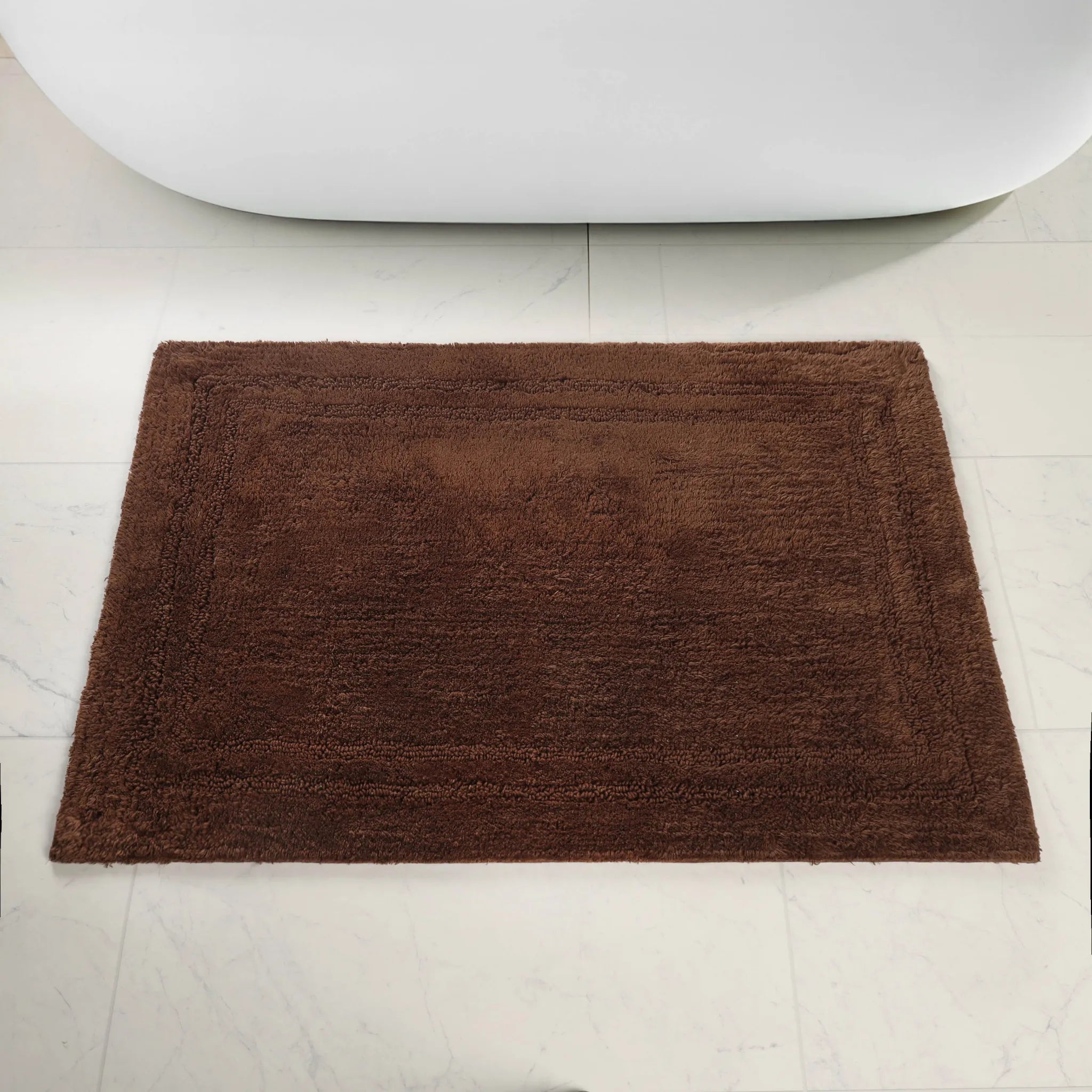 Cotton Solid Non-Skid Washable 2 Piece Bathroom Rug Set