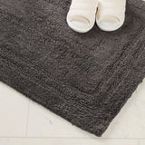 Cotton Solid Non-Skid Washable 2 Piece Bathroom Rug Set