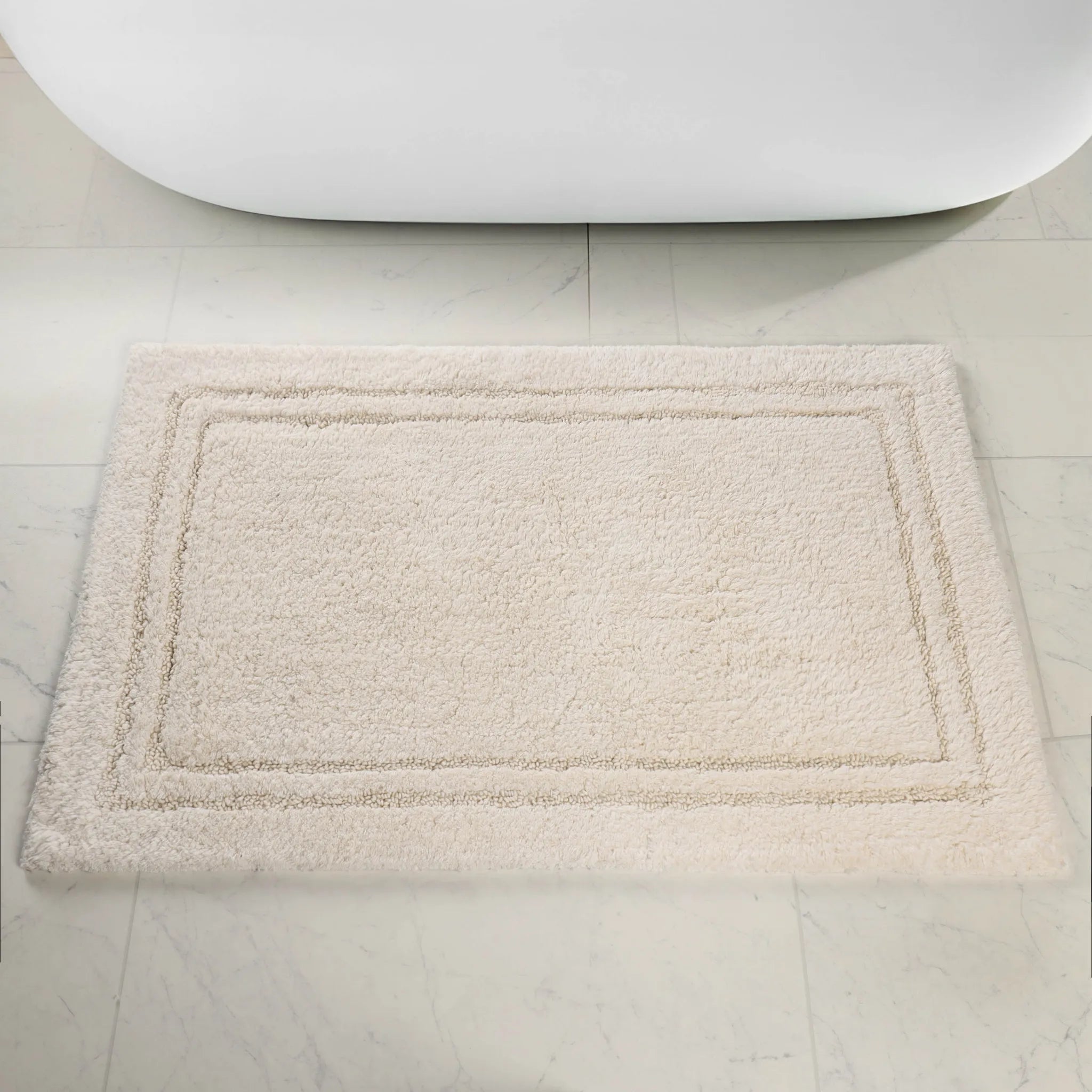 Cotton Solid Non-Skid Washable 2 Piece Bathroom Rug Set