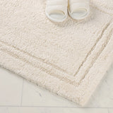 Cotton Solid Non-Skid Washable 2 Piece Bathroom Rug Set
