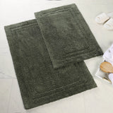 Cotton Solid Non-Skid Washable 2 Piece Bathroom Rug Set
