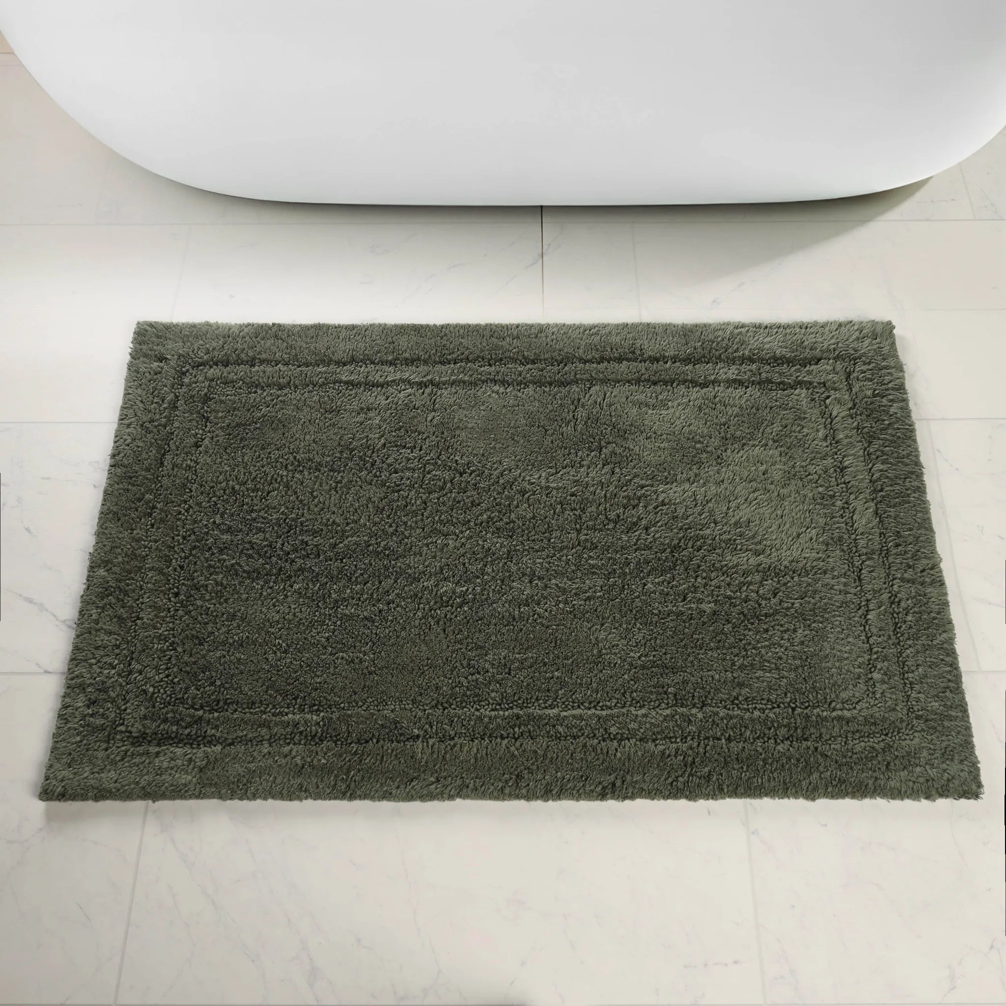 Cotton Solid Non-Skid Washable 2 Piece Bathroom Rug Set