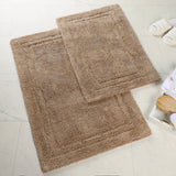 Cotton Solid Non-Skid Washable 2 Piece Bathroom Rug Set