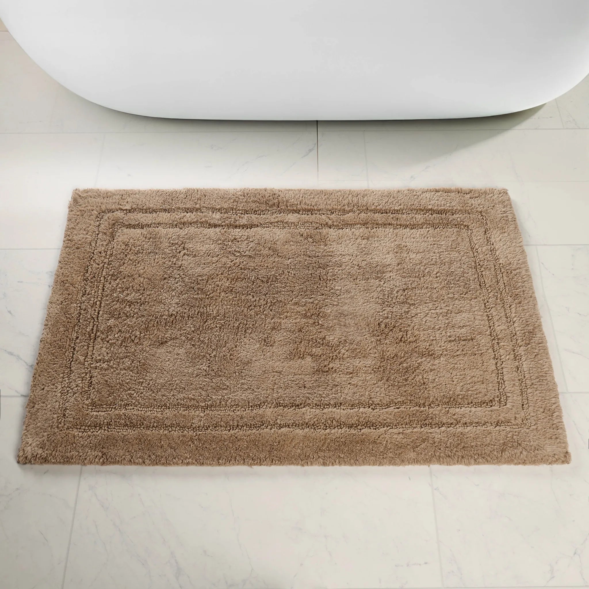 Cotton Solid Non-Skid Washable 2 Piece Bathroom Rug Set