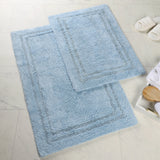 Cotton Solid Non-Skid Washable 2 Piece Bathroom Rug Set