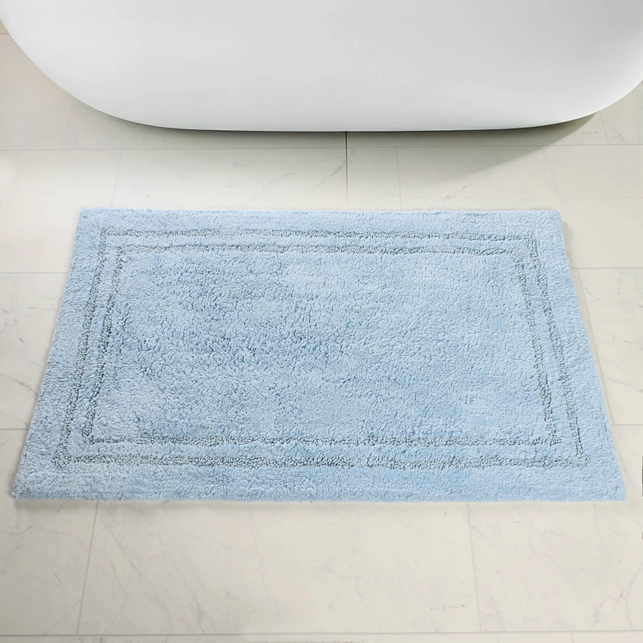Cotton Solid Non-Skid Washable 2 Piece Bathroom Rug Set