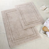 Cotton Solid Non-Skid Washable 2 Piece Bathroom Rug Set